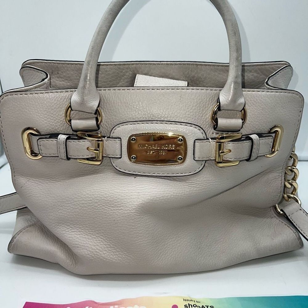 Michael Kors Hamilton Tote, Ivory Pebbled Leather - Picture 2 of 16